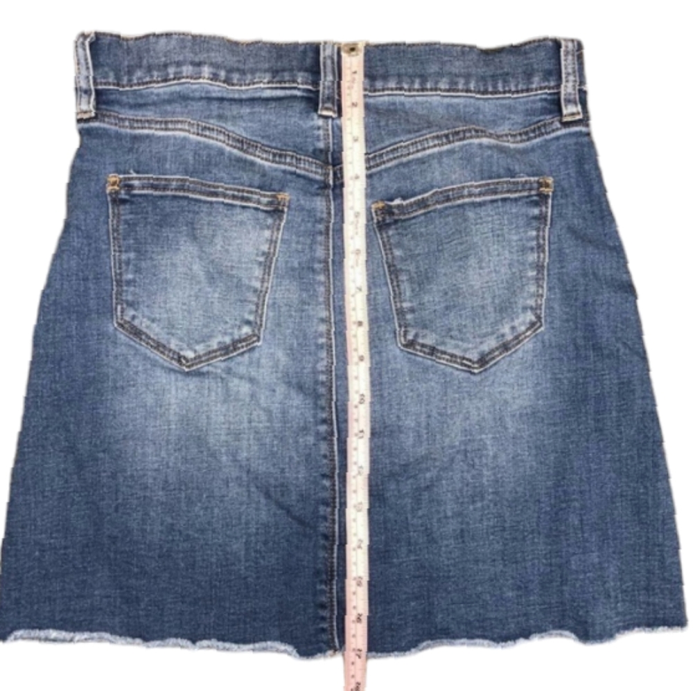 J. CREW Embroidered Denim Skirt, Size 2, Stretch Mini Jean, Raw Hem, w/ pockets! - Picture 10 of 13